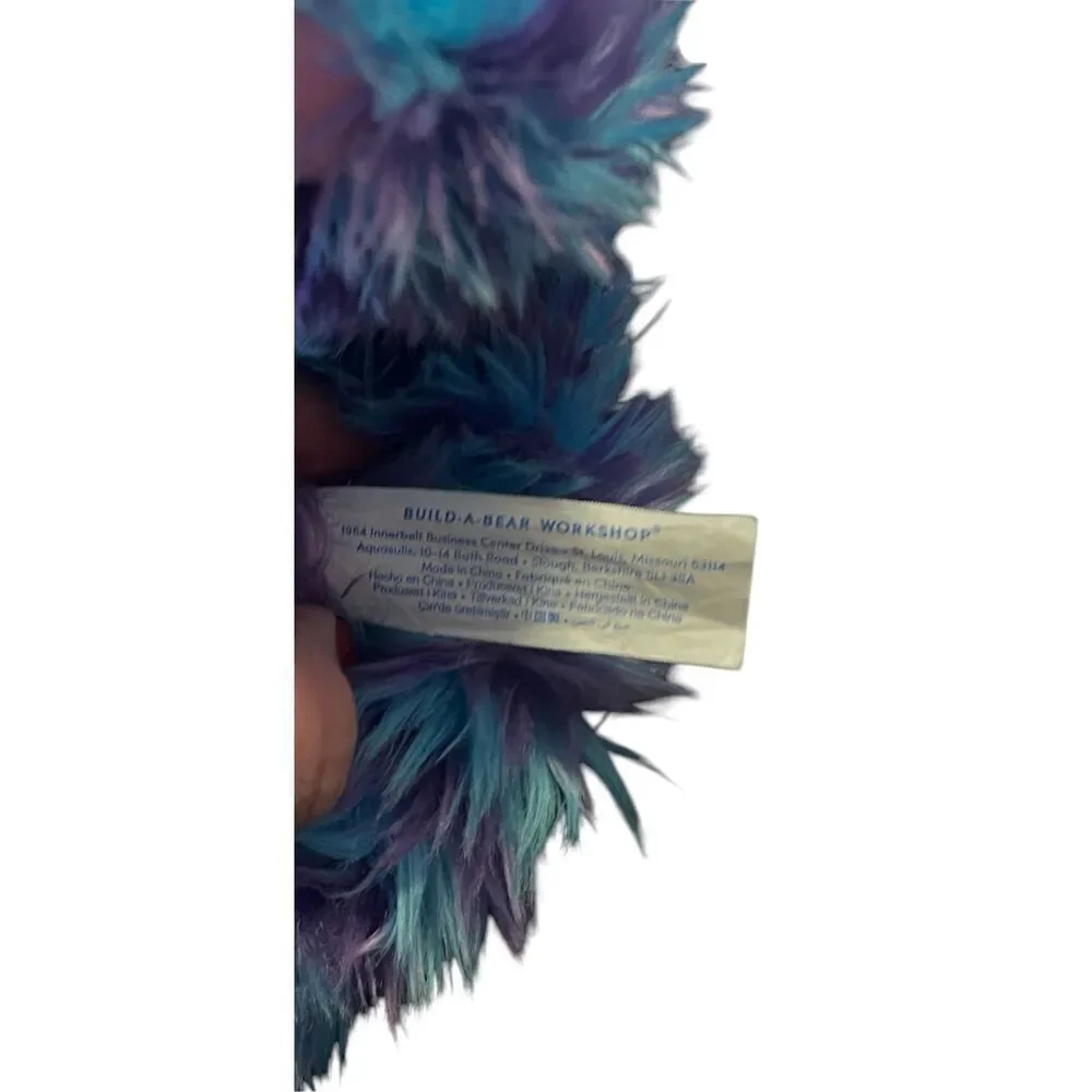 Build-A-Bear Workshop Purple Blue Fluffy Stripe Sloth Plush Stuffed Animal 14